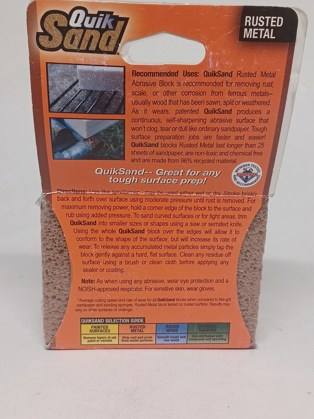1 QuikSand Abrasive Block, Rust Removal 40-60 Grit
