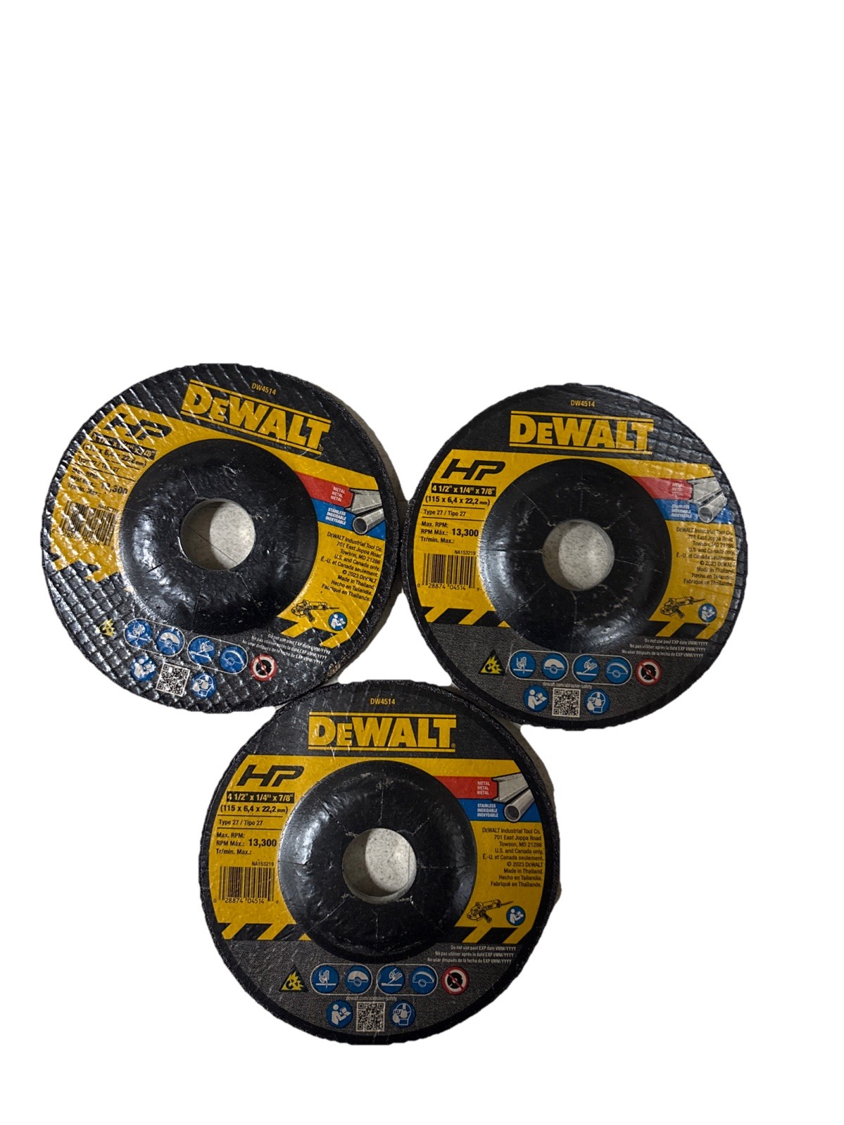 DeWalt DW4514 1/4″ Thick Grinding Wheel with 4-1/2″ Diameter,7/8″ Arbor- 3 Pack