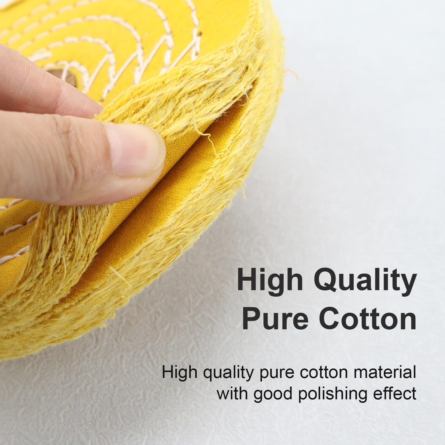 1 PACK 6 In Extra Thick Cotton Buffing Wheel, 6″ x 40 Ply Yellow Polishing Wheel