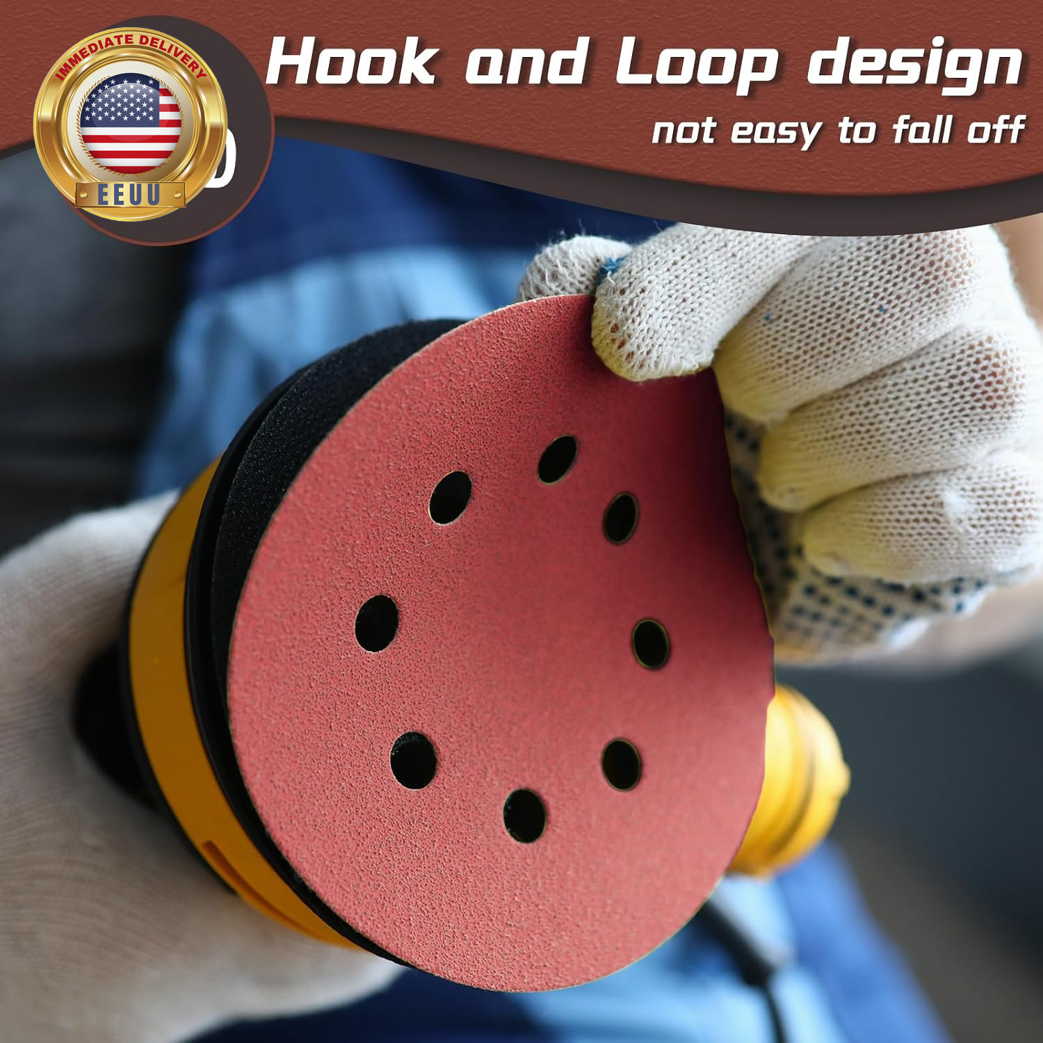 12PCS 9 Inch Sanding Discs 60 Grit, 6 Hole Hook and Loop Sandpaper, round Sandin