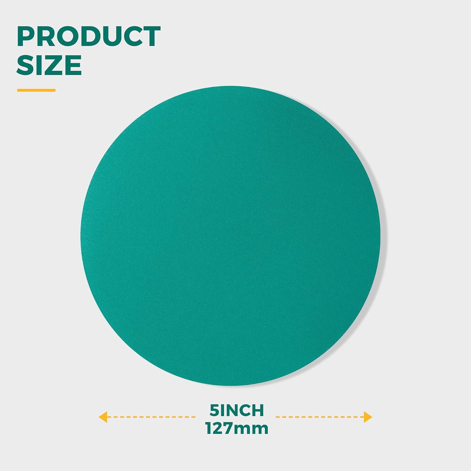 5 Inch 80-1500 Grit Green Film Sanding Disc 50 Pack Sanding Discs Hook and Loop