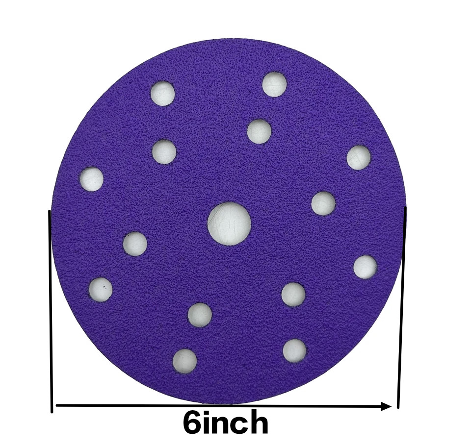 Ceramic Grain Sanding Discs 6Inch 15-H Sandpaper 80# Hook and Loop Box of 100pcs