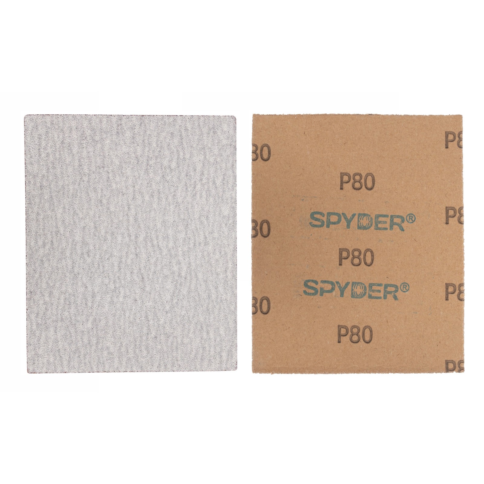 Spyder 4.5 in. x 5.5 in. 80 Grit Aluminum Oxide Sanding Sheets 20-Pack 500034
