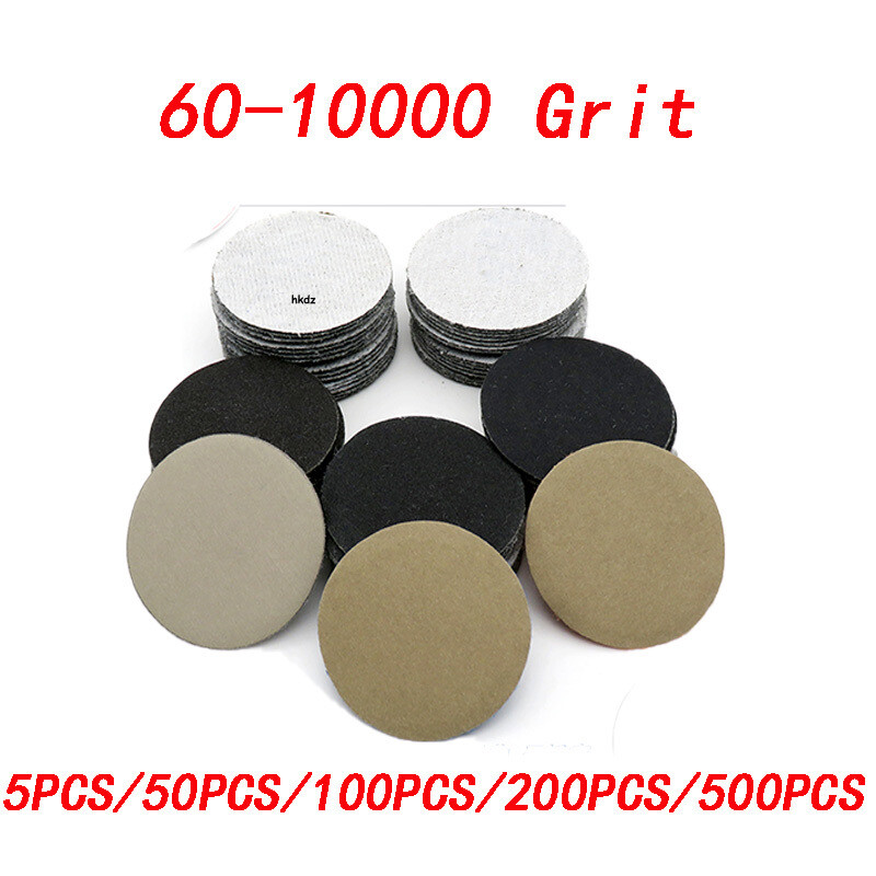996A 25/50mm Wet&Dry Sanding Discs Hook&Loop 1″/2″ Sandpaper Pads Grit 60-10000#