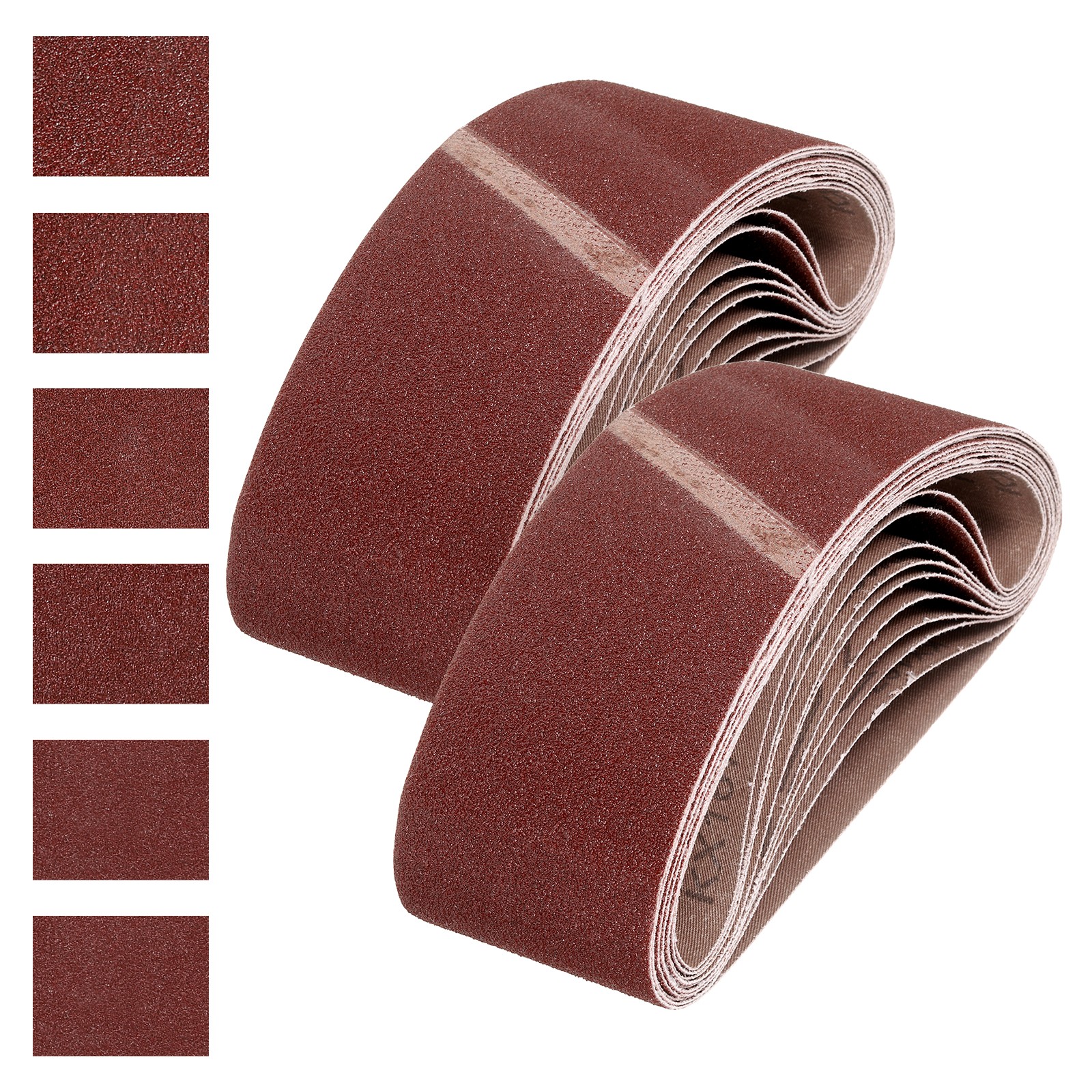 4 x 24 Inch Sanding Belts, 36 Pcs 60/80/120/150/240/400 Grits Aluminum Oxide