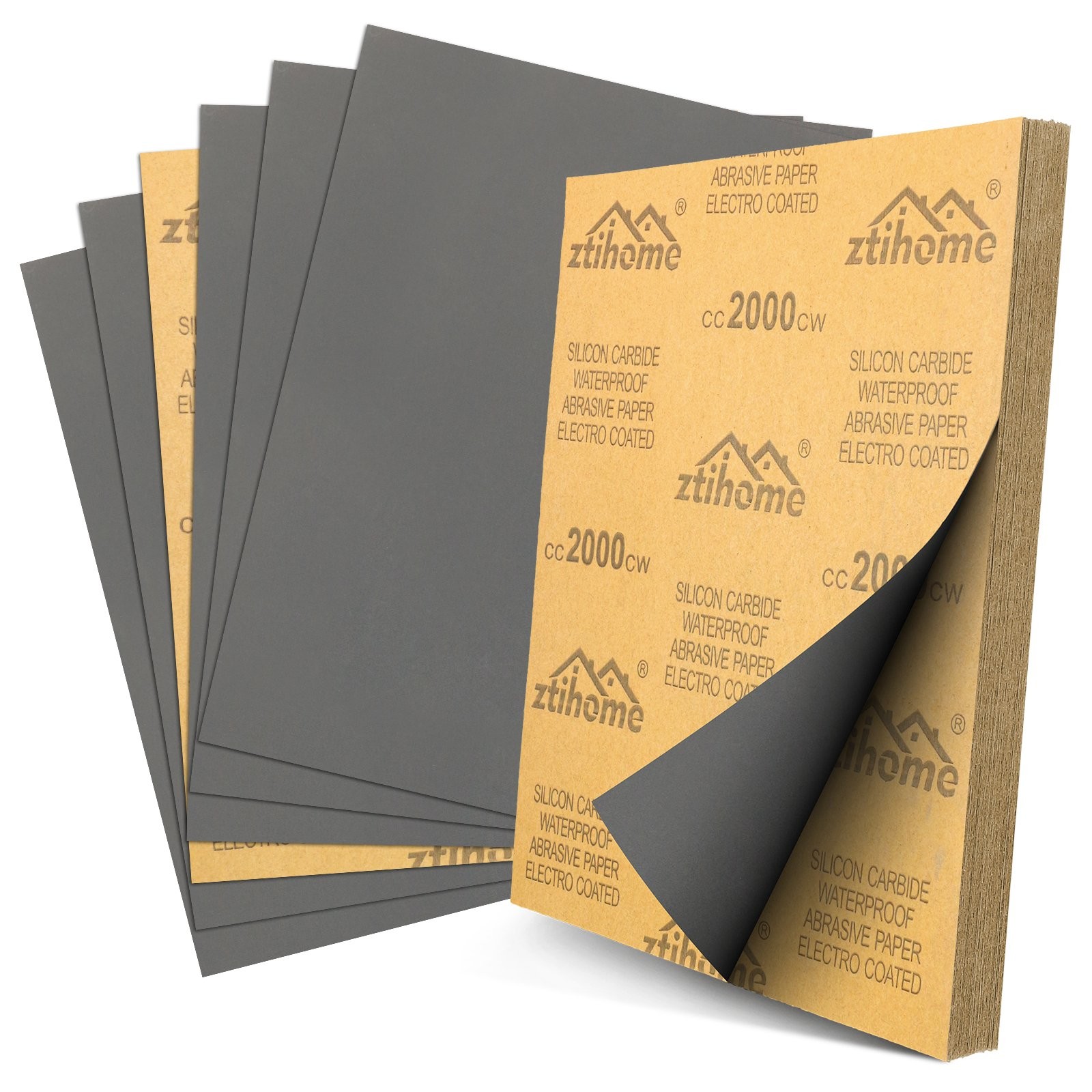 100x 9*11 Wet Dry Sandpaper Sheet Silicon Carbide 2000Grit Waterproof Automotive