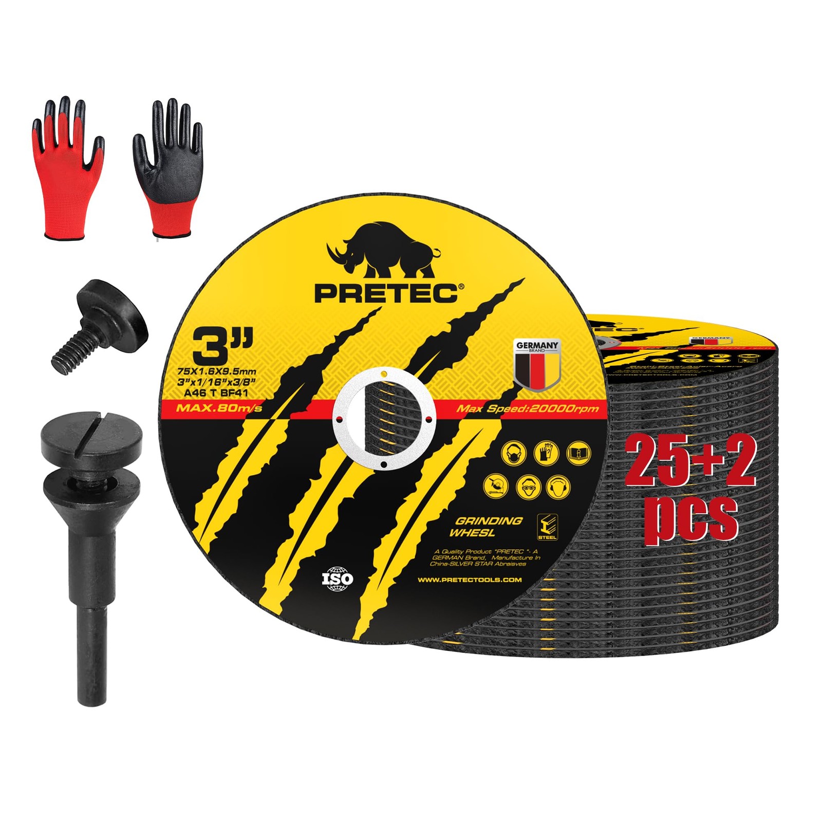 PRETEC Cut Off Wheels 27Pcs, 3 Inch Die Grinder with 3 INCH