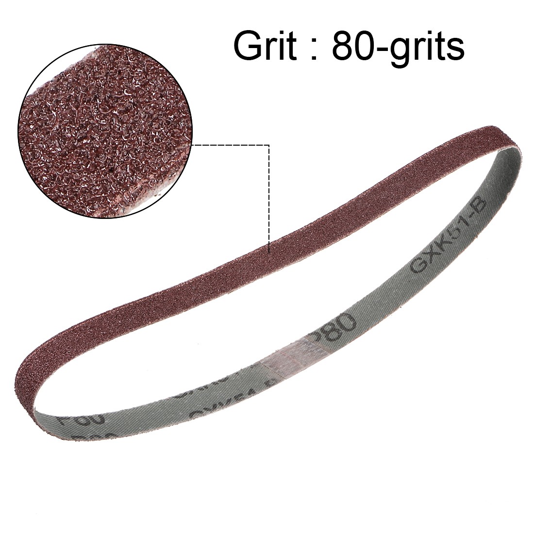 1/2-inch x 18-inch(13mm x 455mm) Sanding Belt 80 Grit Aluminum Oxide 12pcs