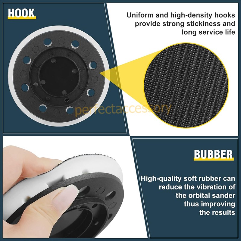 125mm/5in 8-Hole Hard Sander Pad For Festool ETS 125 REQ / ETS 125 EQ-Plus