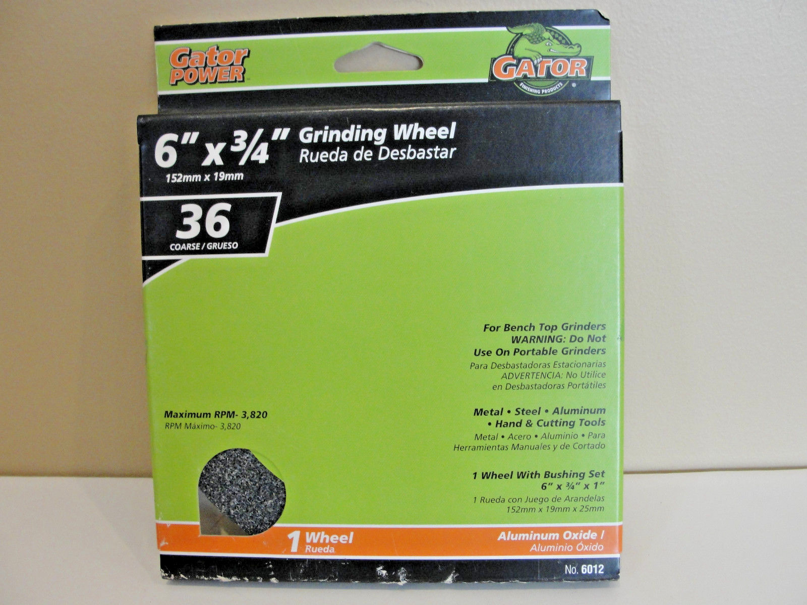 Ali Industries Gator 6″ x 3/4″ Grinding Wheel 36 Coarse Aluminum Oxide, No. 6012