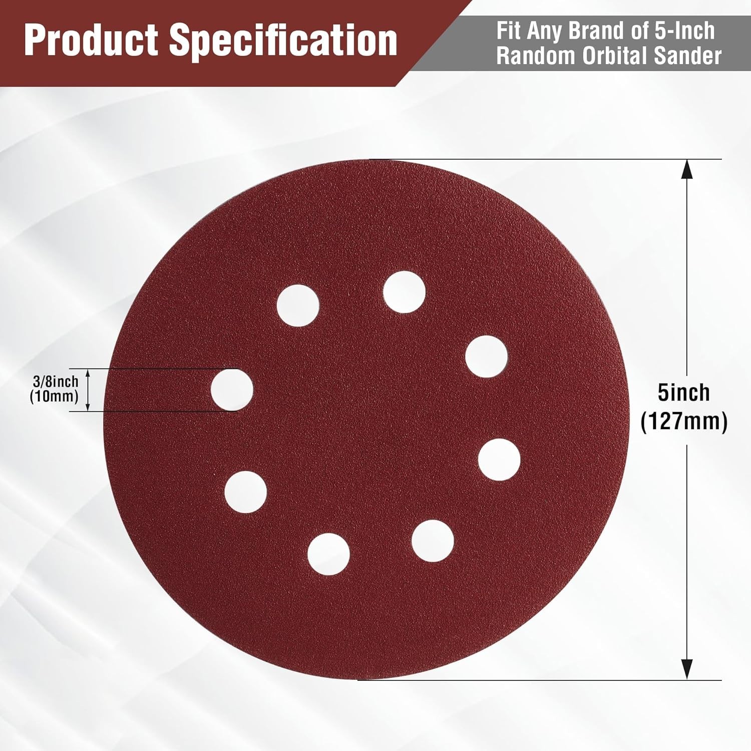 150 Sandpaper Discs – 10 Grits for Random Orbital Sanders, 8-Hole
