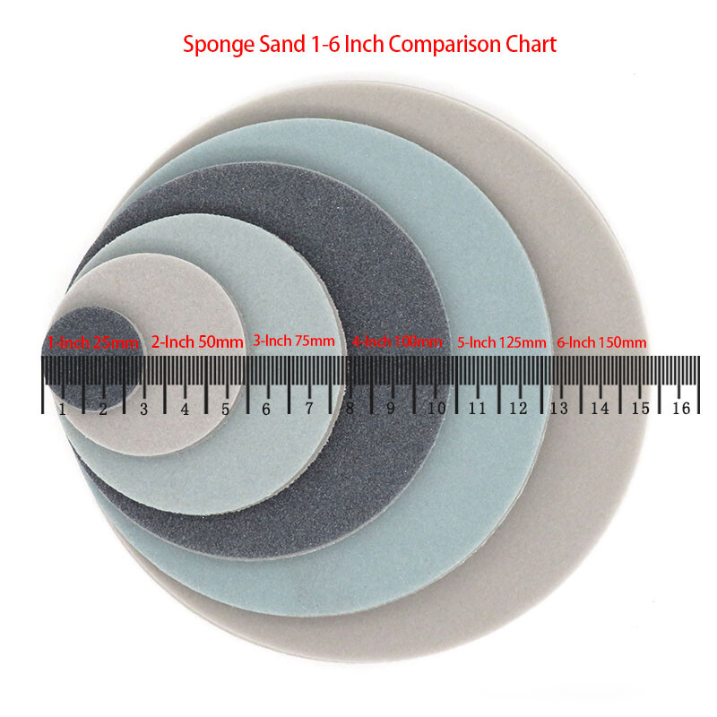 Backed Sponge Disc Sandpaper Grinding &Polishing 5mm Dia:25/30/50/75/100/125/150