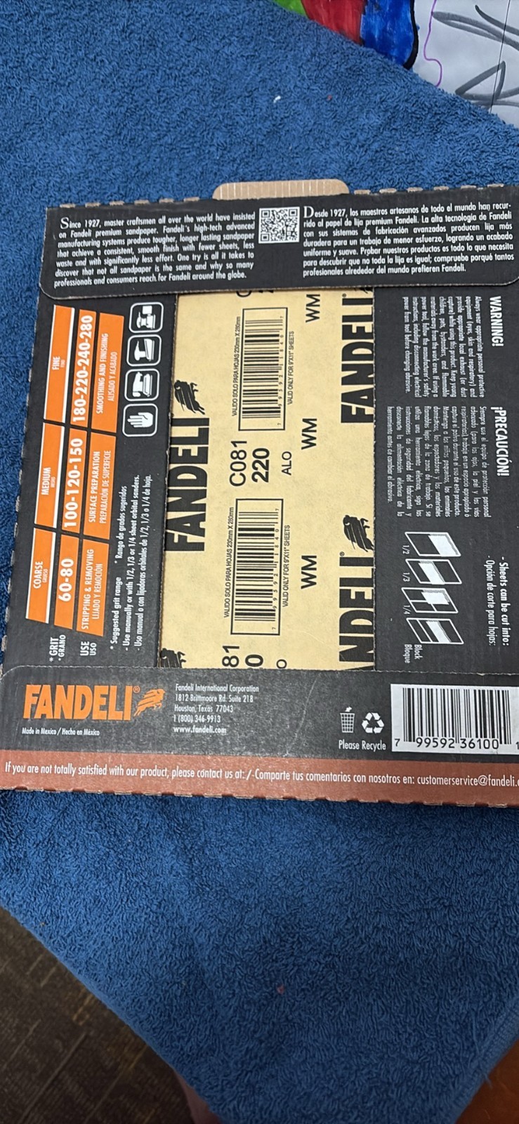 New Fandeli Contractor pack 25 sheets of Sandpaper Assorted Grits