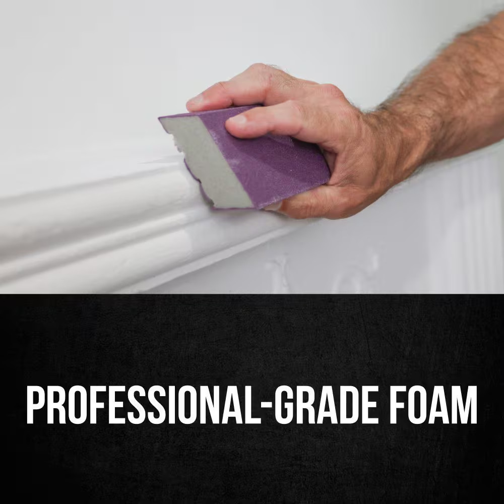 Pro Grade Precision 2.5 in X 4.5 In. X 1 In. Medium 120 Grit 3-In-1 Sanding Spon