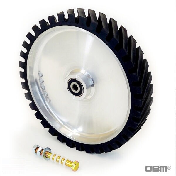 Knife Making: 12″ Rubber contact wheel with 1/2″ bolt axle