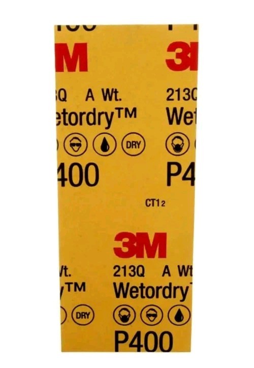 3M Wet Or Dry Sheet Sandpaper Super Fine 400-Grit 3.7 In. X 9 In. 10 Sheets