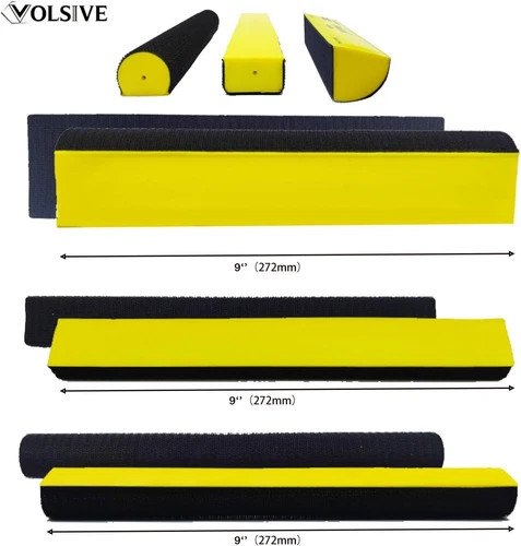 7Pcs Hand Sanding Block Set, Rectangle Handheld Sanding Pad, Hook and Loop Inter