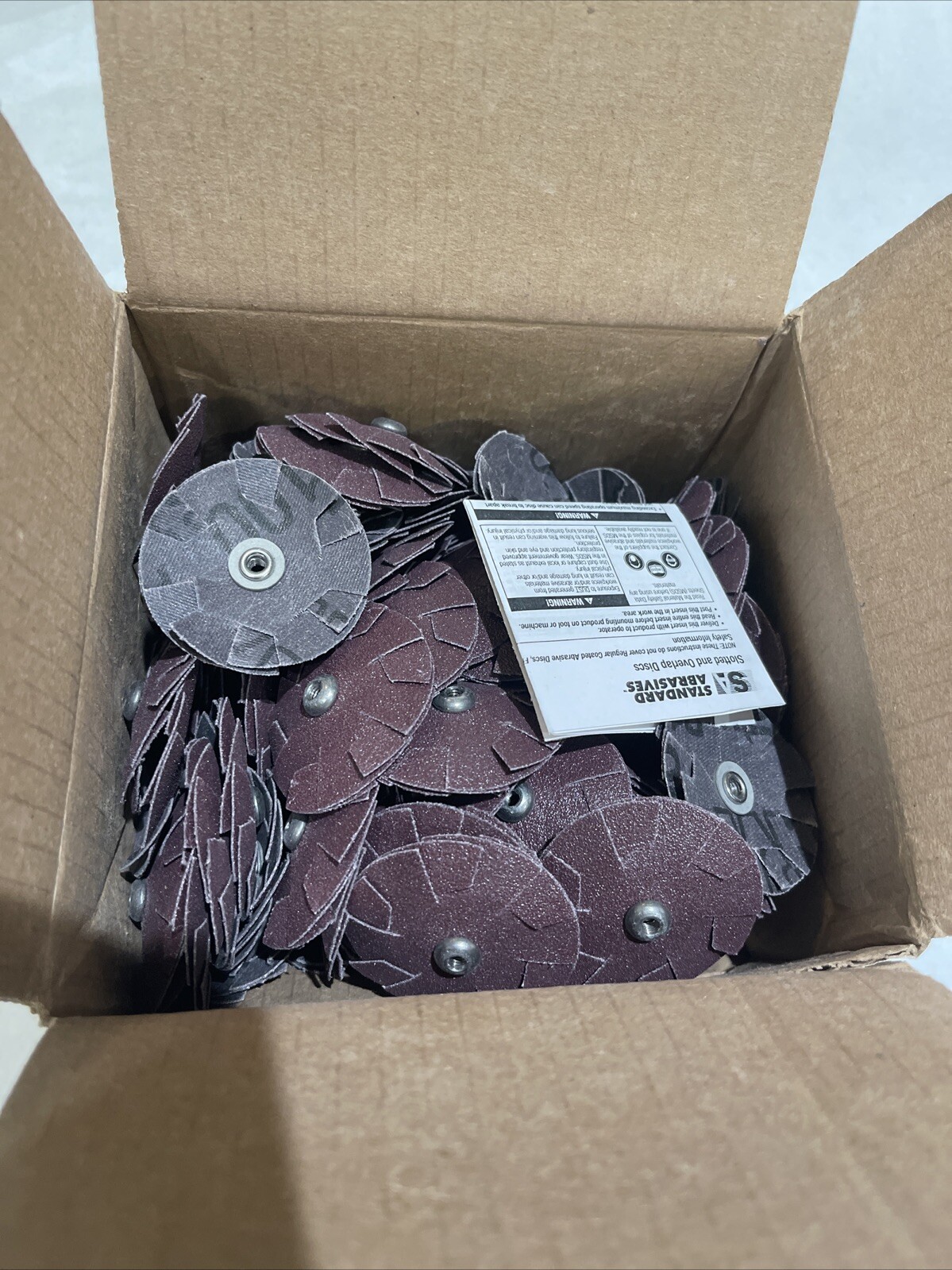 Box 100 New Standard Abrasives 713266 A/O overlap Disk 2″x8-32 100 grit LOT