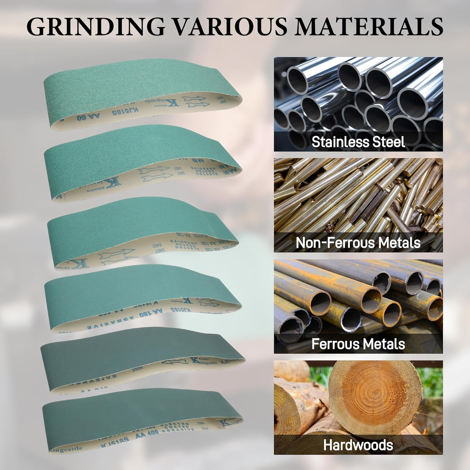 4 X 36 Inch Ceramic Sanding Belts for Metal, 6 Pack 4X36 Sanding Belts 60 80 120