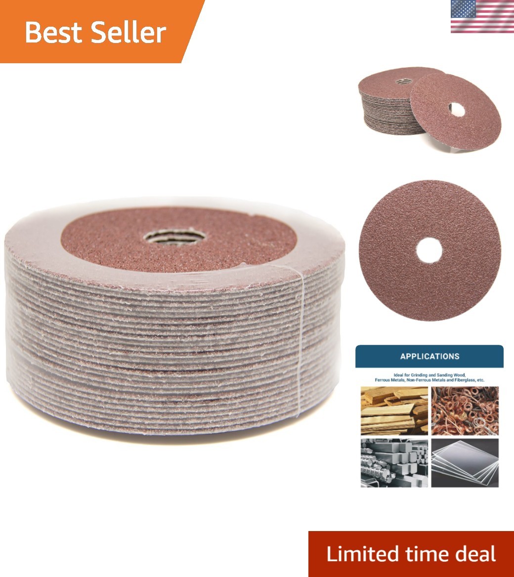 25 Pack 5 Inch Aluminum Oxide Sanding Discs for Angle Grinder – 50 Grit
