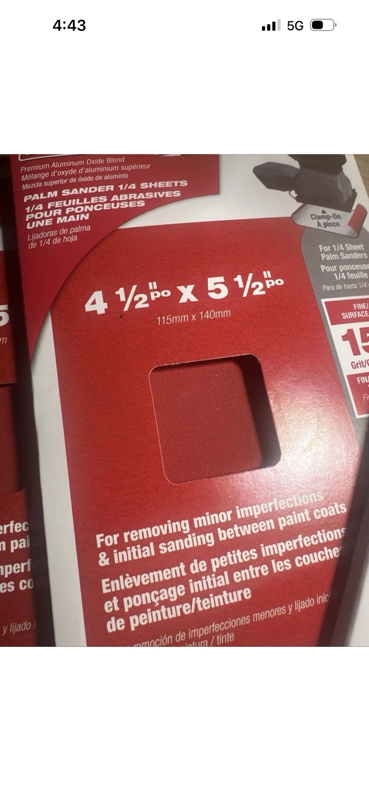 Diablo Aluminum Oxide Sandpaper Sheets 4.5×5.5in 60/150 Grit Palm Sander 6-Pack