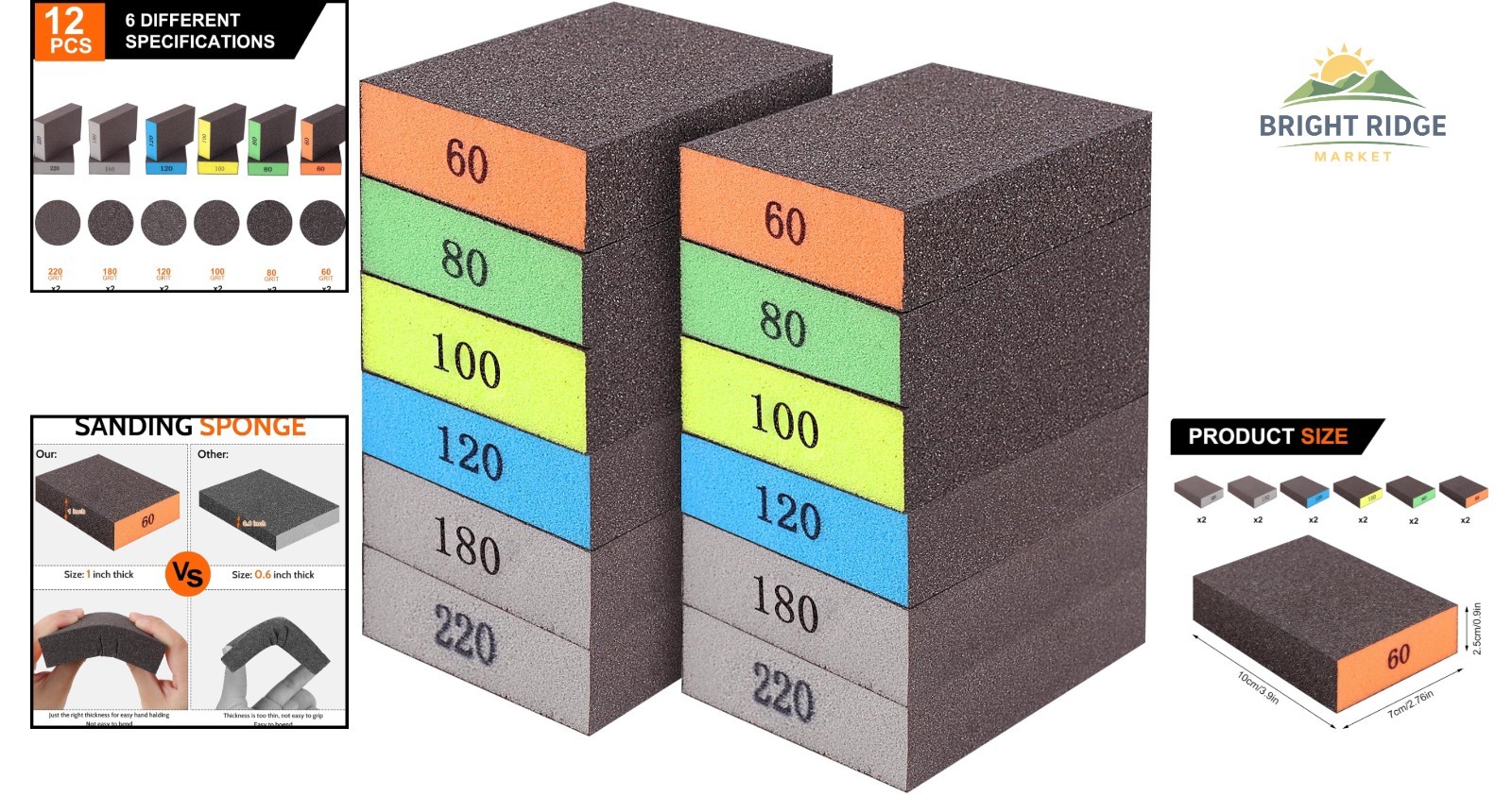 Versatile Sandpaper Blocks Set for Woodworking, Drywall and Furniture Projects