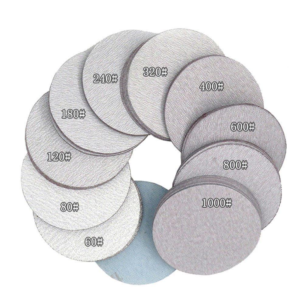 125mm Hook & Loop Sanding Disc 60-1000 Grit Orbital White Sandpaper Pads 5 inch