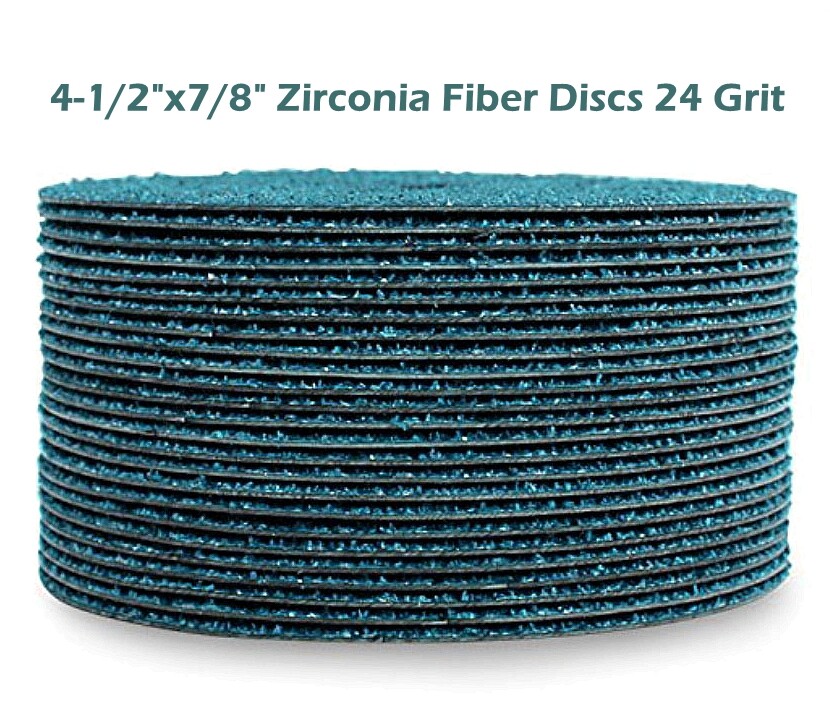 100Pack – 4.5″ Zirconia Resin Fiber Disc 24 Grit 4-1/2″ Grinding & Sanding Discs