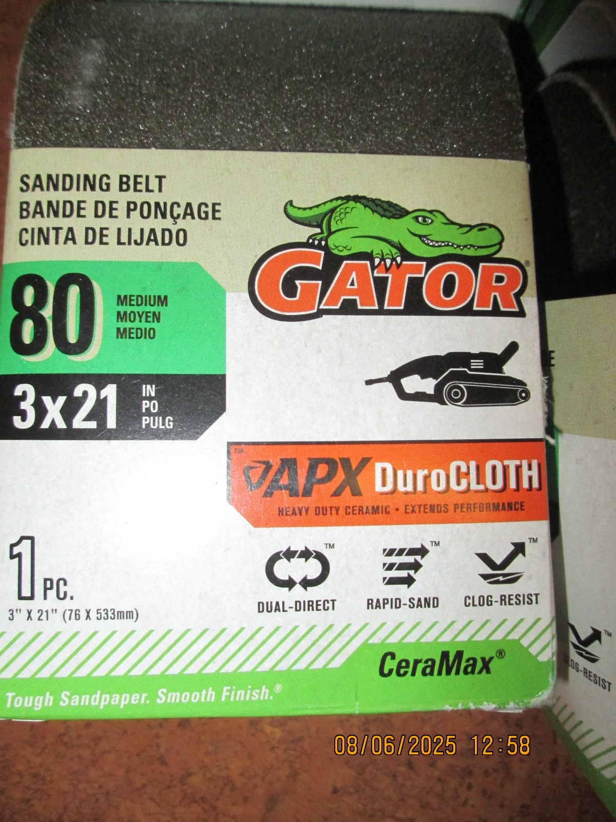 (4) Gator Blade Platinum 3 ” x 21 ” 80 Grit Medium Heavy Duty Sanding Belt 7093
