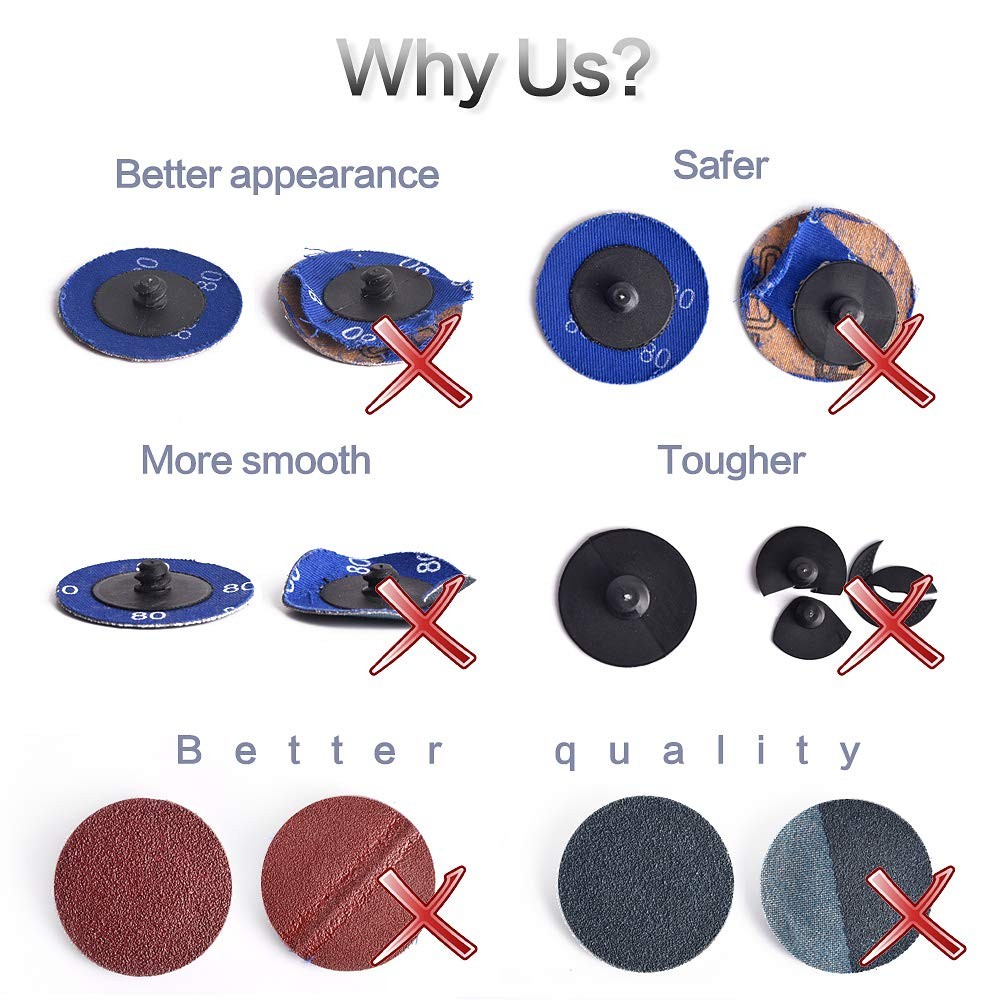 NYXCL Miroku 50Pcs P36 2 inch Quick Change Discs Set, A/O Sanding with…
