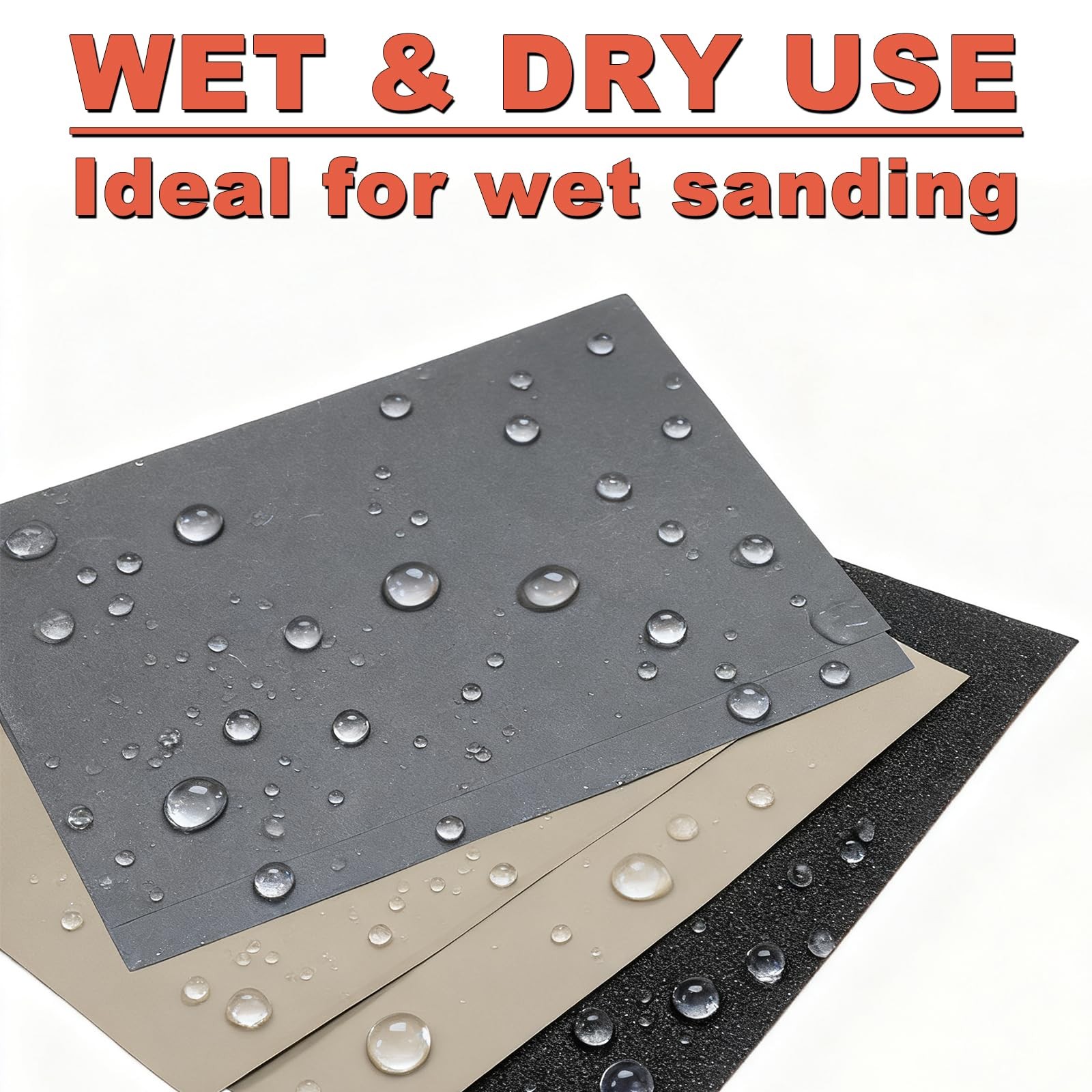 BMOTL 400 Grit Sandpaper Sheets 9×11：12 Pcs Wet Dry Silicon 9*11”, Grey