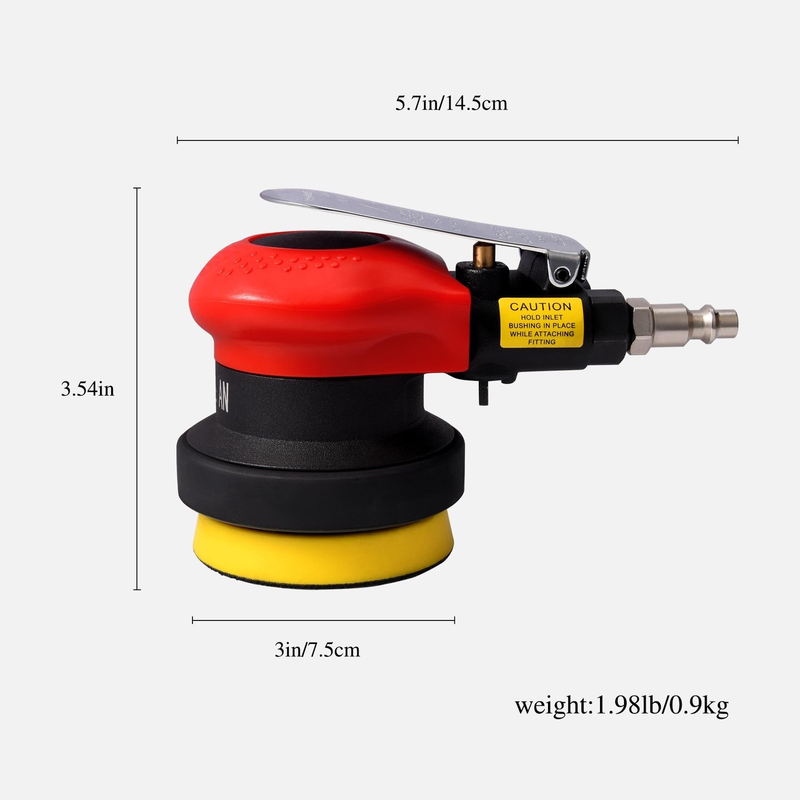 3inch Random Orbital Sander – Pneumatic Palm Sander For Wood, Composites,