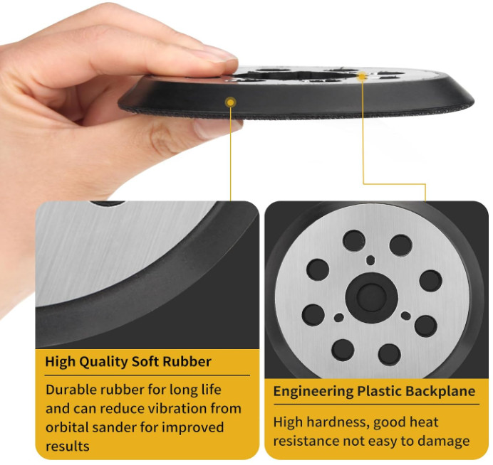 Sander Pad for Dewalt, 2 Pack 5″ 8 Hole Hook and Loop Orbital Sander Metal Pad