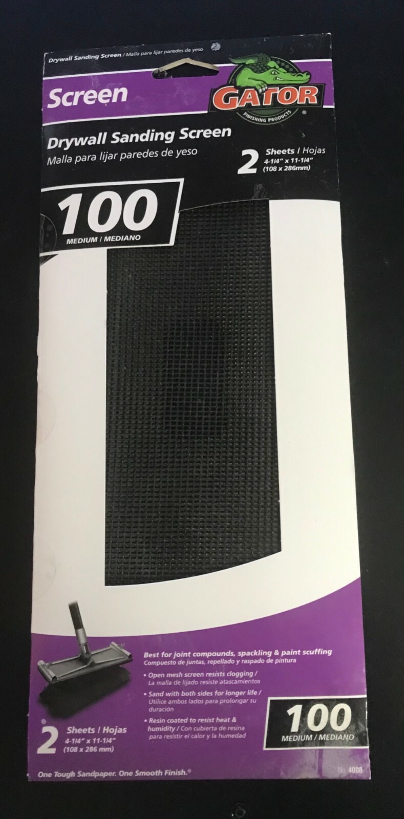 Gator Ali Industries 100 Grit Medium Drywall Sanding Screen 2 Sheets Per Pkg. 6