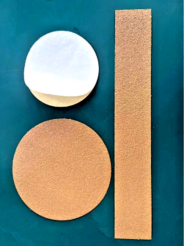 50pc 8″ PSA STICK ON SANDPAPER DISC 36 GRIT A/O Brown/Gold USA Made inch P36