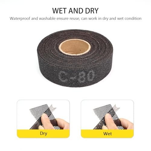 Sanding Roll 80 Grit 1-1/2 x 33 Feet Silicon Carbide Mesh Plumbing Double Sided