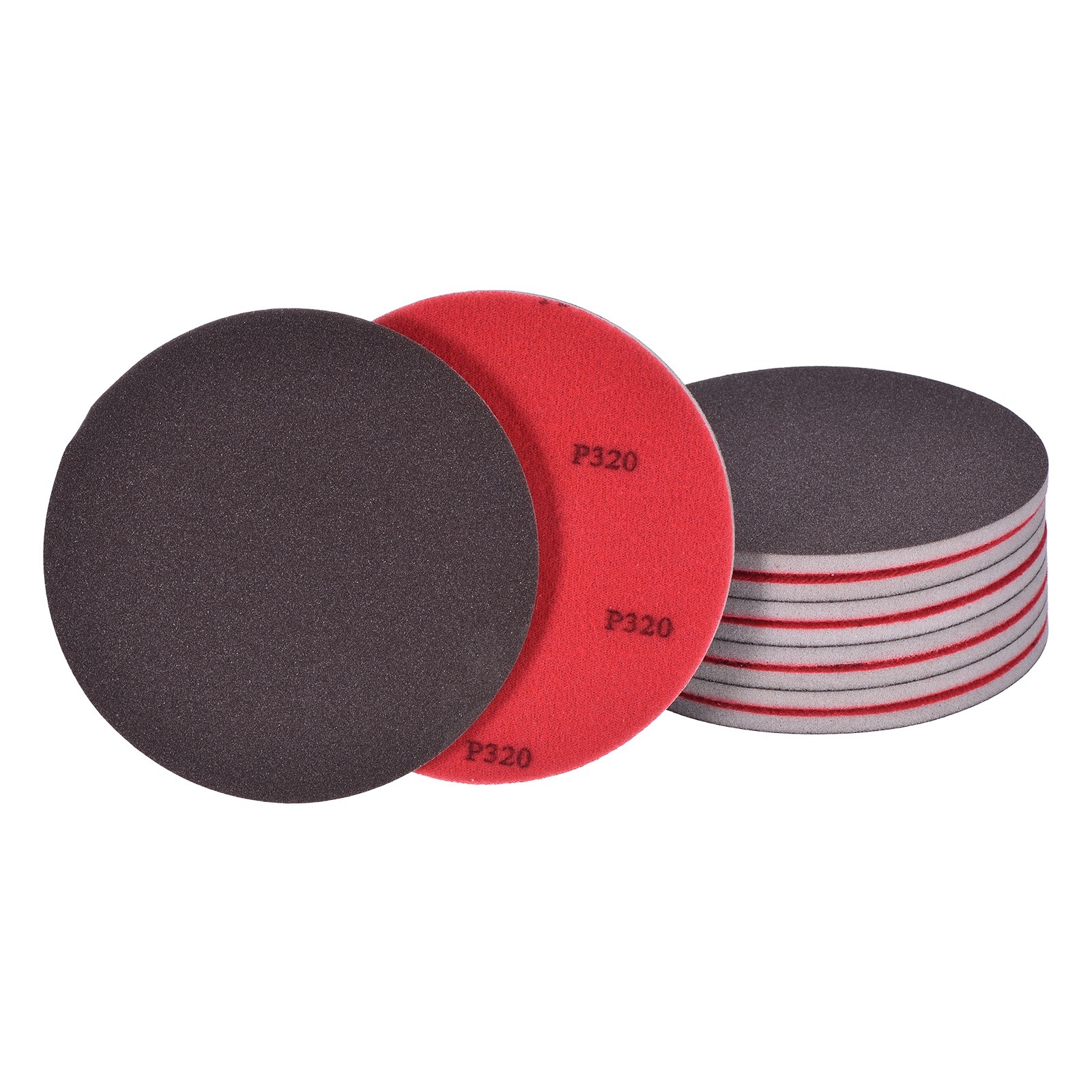 10 Pcs 320 Grit 5 Inch Hook and Loop Sponge Sanding Disc for Sander, Black