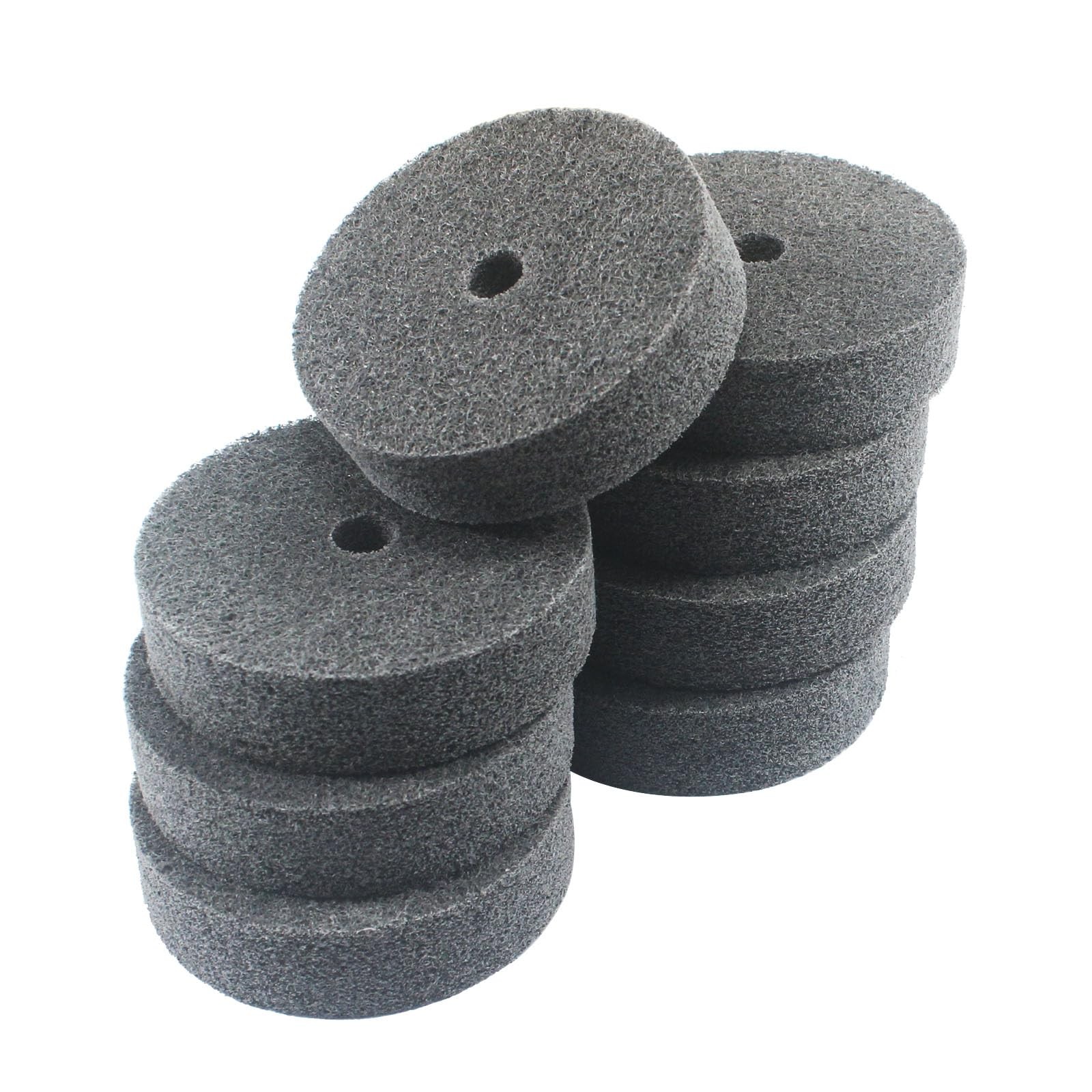 JUNLIXN 8 Pcs 3” Abrasive Fiber Buffing Polishing Wheels 3 inches, Black