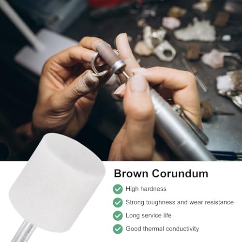 -Pack Abrasive Mounted Stone Grinding Bits, 1/4 in(6mm) Shank Aluminum 30mm 3