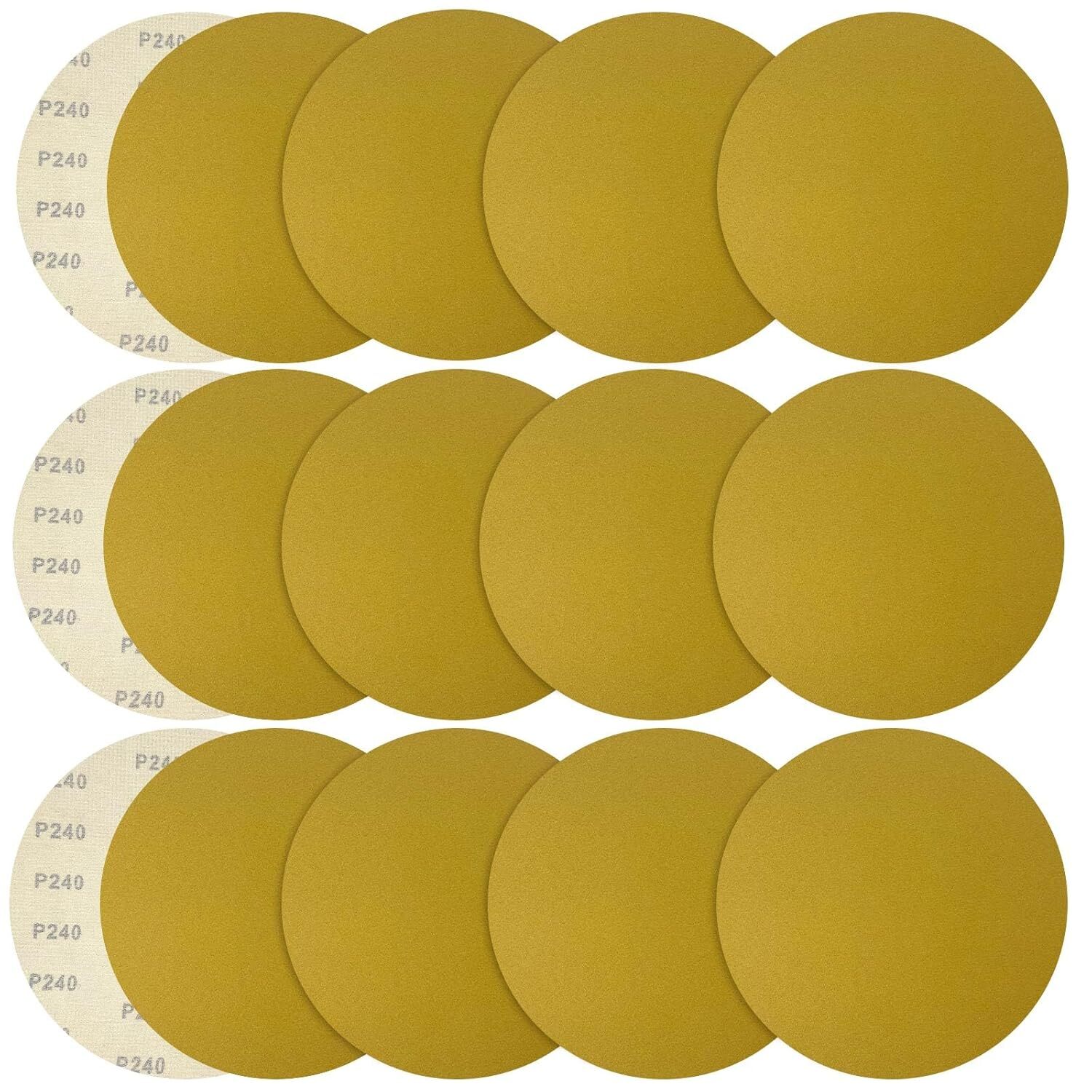 10PCS 9″ Premium AO Gold Hook & Loop Sanding Disc 40-800 Grit for DA Sander,Wood