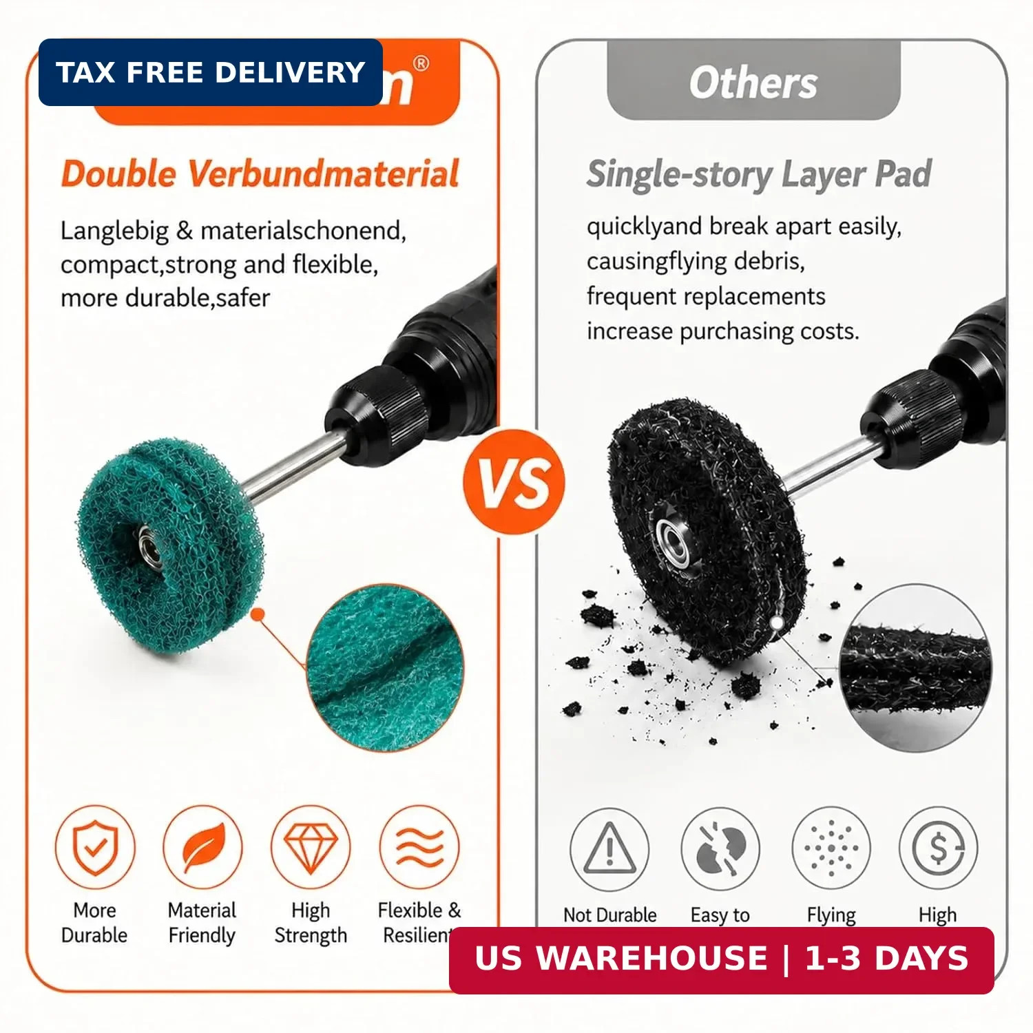 90-Piece Abrasive Buffing & Polishing Wheel Set – 1/8″ Shank, 1″ (25mm) 80-800 G