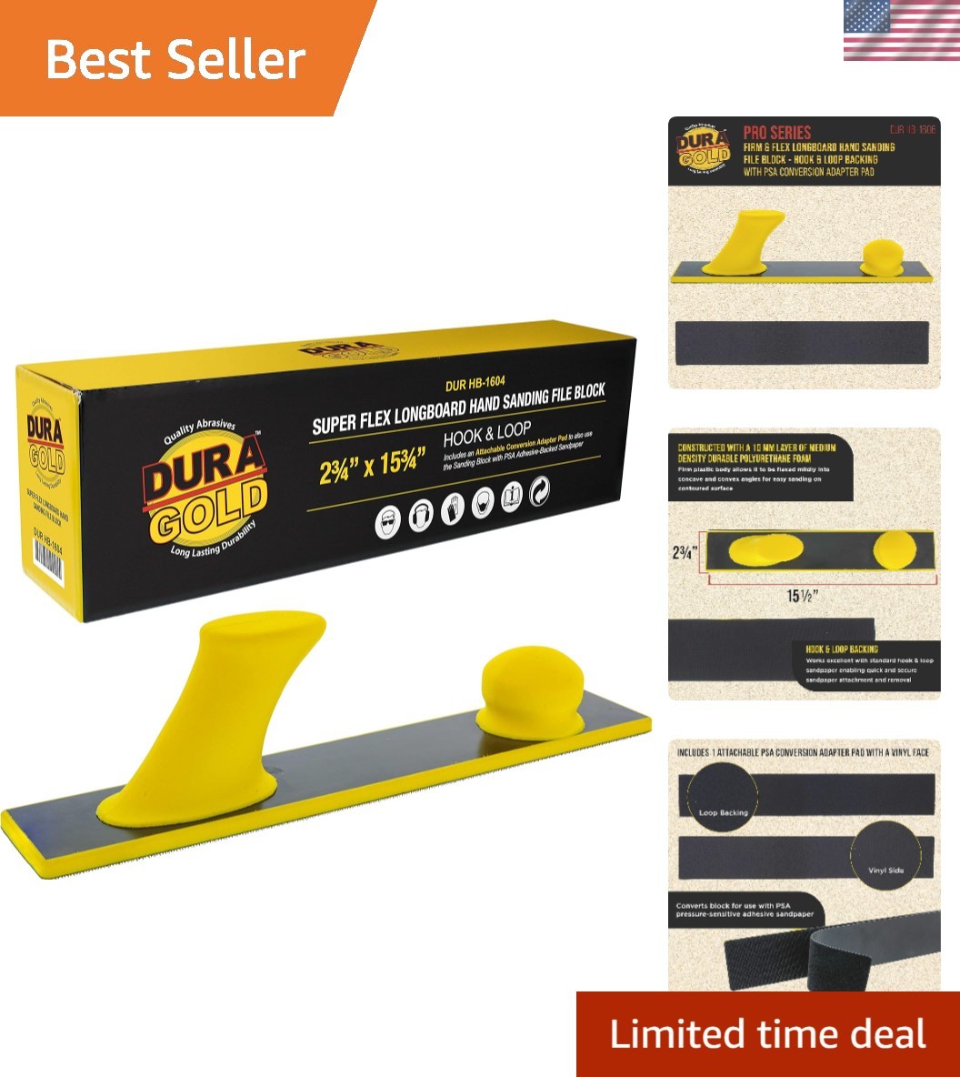 Versatile Pro Series Sanding Block – 15-1/2″ for Wood, Auto, and Metal Projects