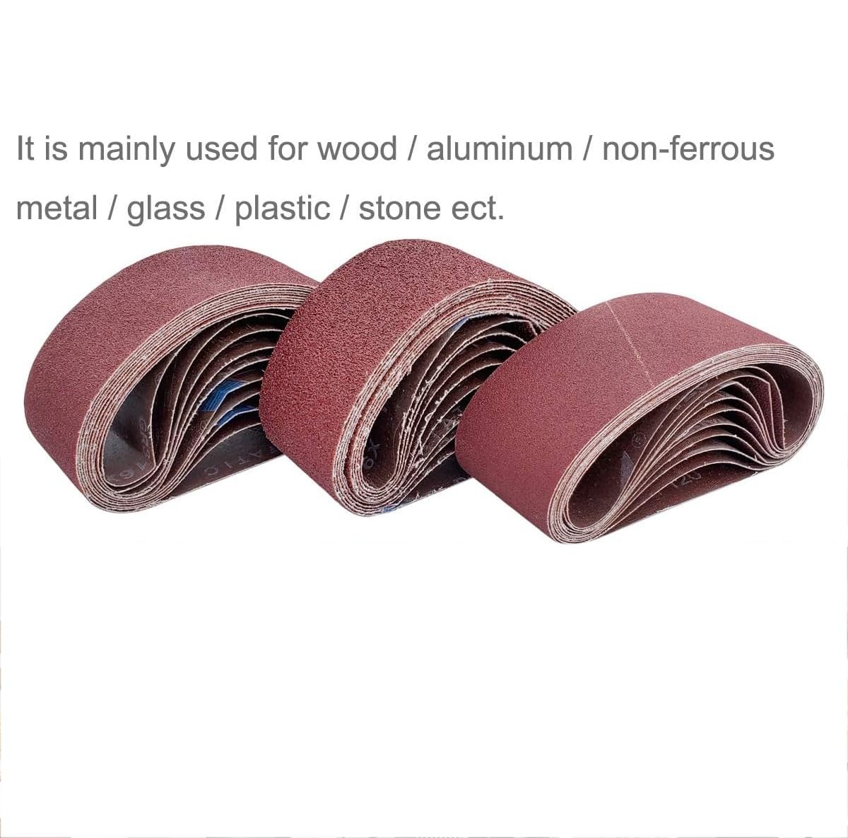 Tonmp 15 PCS 2.5 inch x 16 Sanding Belts – 5 Each of 40 80 2.5×16