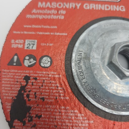 Diablo Genuine 7 in. Masonry Grinding Disc – Type 27 HUB DBD070250B01C