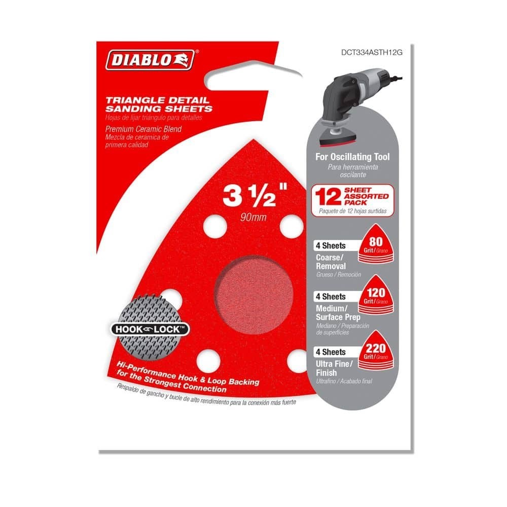 DIABLO 3-1/2 in. Oscillating Detail Triangle Sanding Sheet Set