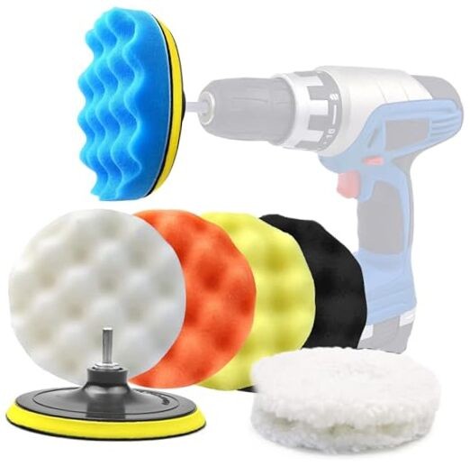 Car Polishing & Buffing Sponge Pads Kit Wool Bonnet Pads for Household 6 Inch