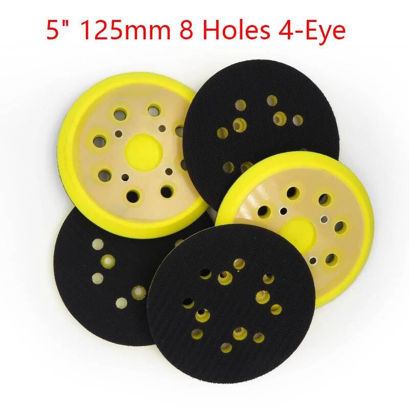 5 Inch 8 Holes 4-Eye Backing Pad 125mm Sanding Pad Hook & Loop For Car/Furniture