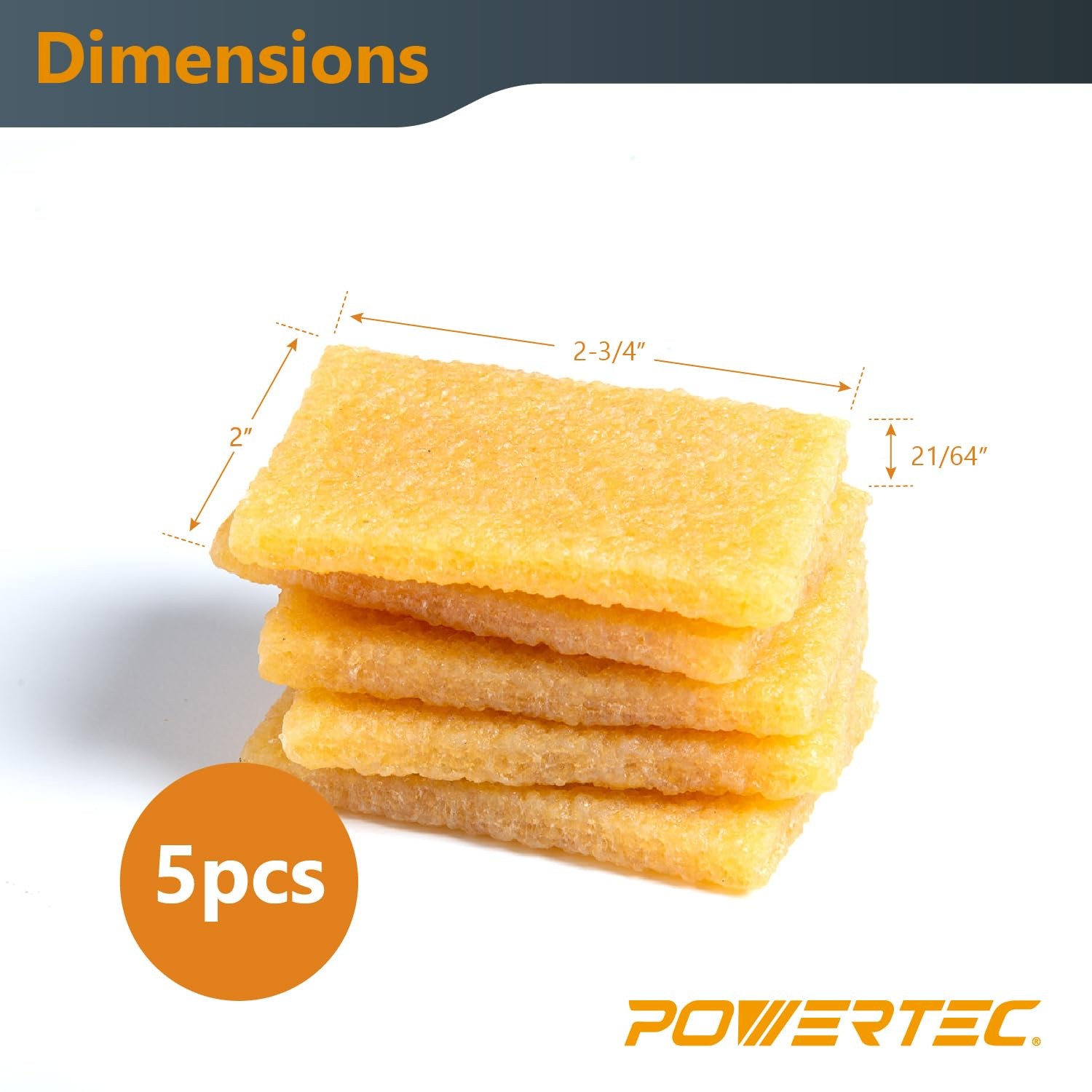 POWERTEC 71895 Abrasive Belt Cleaner 5PK, for Sanding Discs & 2-3/4″, Yellow