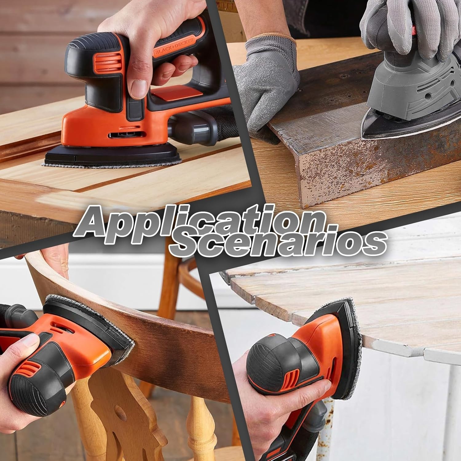 50PCS Mouse Detail Sander Sandpaper, 40 Grits Triangle Sanding Pads, 5 Holes San