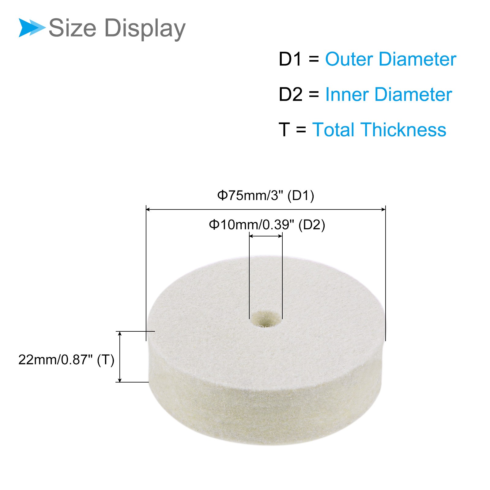 2pcs 3″ Diameter Wool Polishing Wheel for Metal Copper and Aluminum